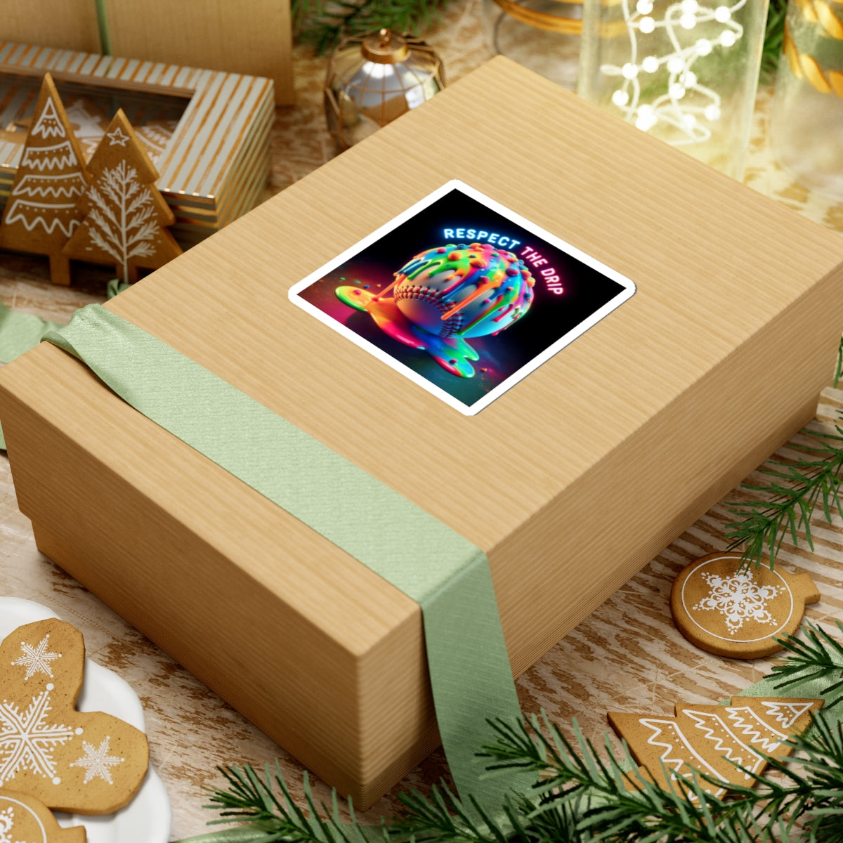 Vibrant Kiss-Cut Stickers - Colorful Baseball Art, Fun Laptop Decor, Respect The Drip, Sporty Gifts, Trendy Collectibles