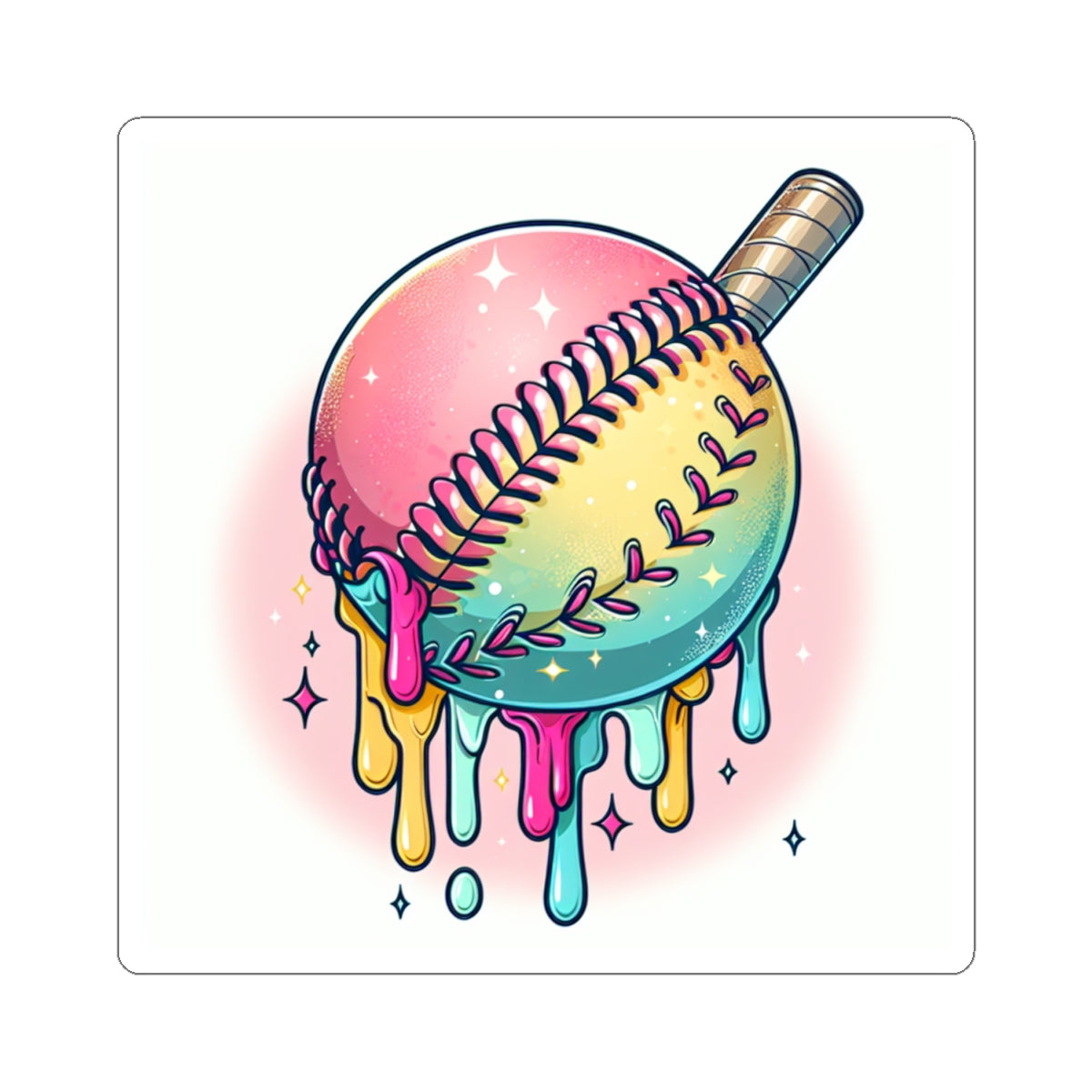 Colorful Softball Kiss-Cut Stickers | Sporty Decor, Laptop Stickers, Gift for Softball Lovers, Fun Accessories, Kids Room Decor